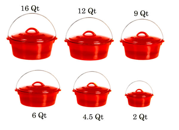 Enamel Coated Dutch Oven with Lid, Red, 9 quart